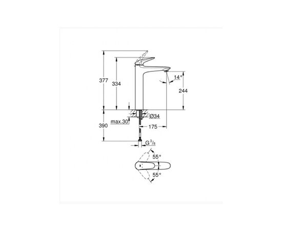 смеситель для раковины grohe eurostyle 23719003 в Актау фото № 4