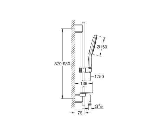 Душевoй гарнитур grohe ranshower smartactive cube 26594000 в Актау фото № 3