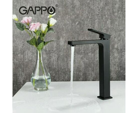 смеситель для раковины gappo g1017-62 высокий черный в Актау фото № 2