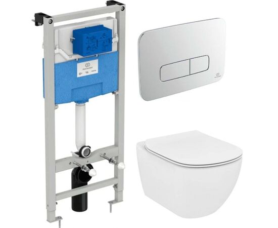 Комплект ideal standard tesi: унитаз t007901 aquablade с инсталляцией и кнопкой m3 r0123jg в Актау фото № 1