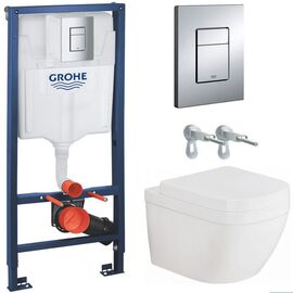 унитаз с инсталляцией 5в1 grohe rapid sl (euro ceramic 39328000) в Актобе фото № 1