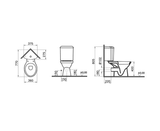 унитаз-компакт norm wenkel 9854b099-7200 угловой в Актобе фото № 4