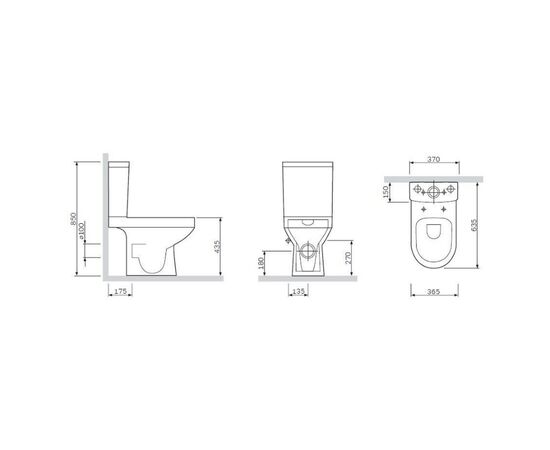 унитаз-компакт am.pm spirit v2.0 c708600wh с микролифтом в Актобе фото № 3