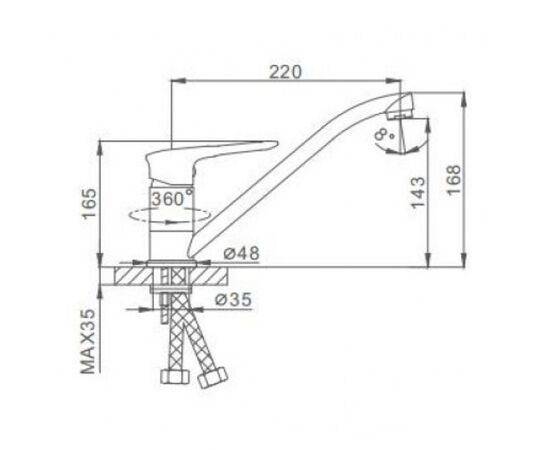 смеситель для раковины frap f4549-6 черная в Актобе фото № 2