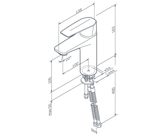 смеситель для раковины am.pm gem f90a02100 в Актобе фото № 4