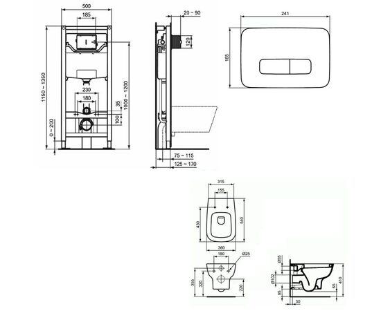 унитаз с инсталляцией ideal standard esedra prosys t386001 oleas m3 r0123a6 в Актобе фото № 2