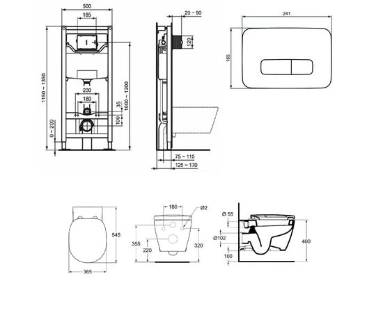 Комплект ideal standard connect air : унитаз  e005401 aquablade с инсталляцией и кнопкой m3 r0123a6 в Актобе фото № 2