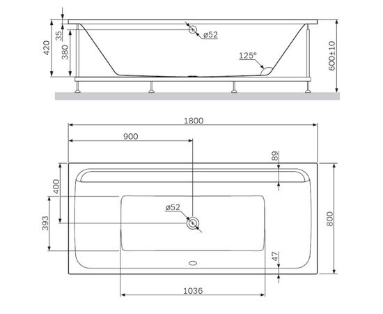 Ванна акриловая am.pm 180х80 inspire 2.0 w52a-180-080w-a в Актобе фото № 3