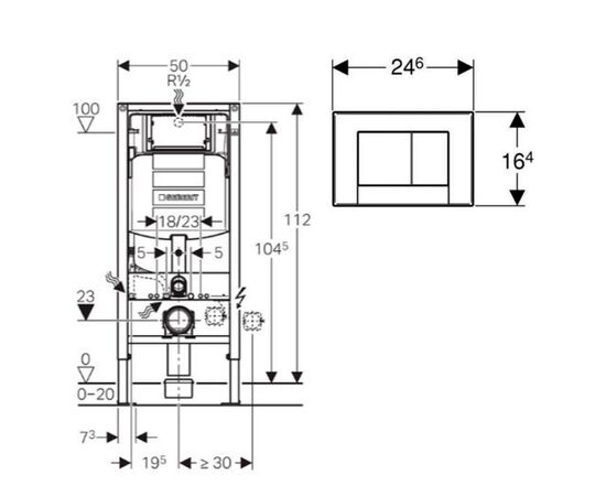 Инсталляция geberit duofix up320 111.300.00.5 с клавишей sigma 30 115.883.kk.1 в Актобе фото № 2