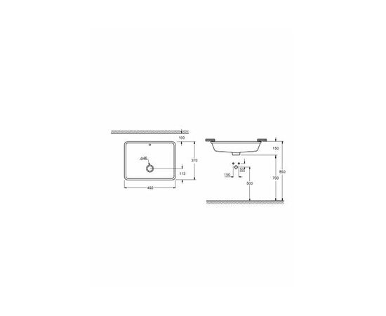 раковина grohe cube ceramic, встраиваемая 50 см, альпин-белый (3948000h) в Актобе фото № 3