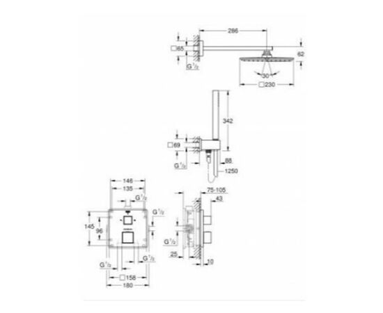 Душевая система встраиваемая grohe grohtherm cube (34741000) в Актобе фото № 2