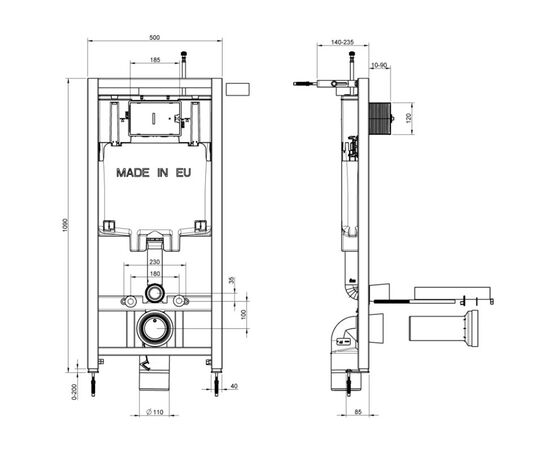 унитаз c инсталляцией jacob delafon patio e21740ru-00 в Актобе фото № 3