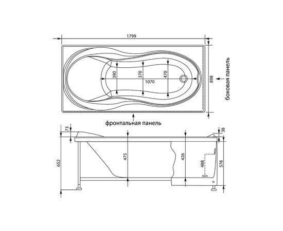 Ванна акриловая aquanet grenada 00203973 180 x 90 см в Актобе фото № 3