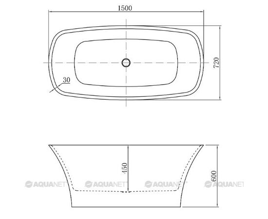 Ванна акриловая aquanet pleasure 150 x 72 см 00208595 в Актобе фото № 4