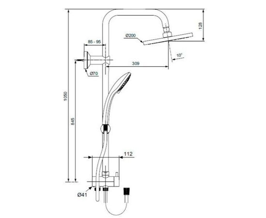 Душевая система idealrain eco a6281aa без смесителя в Актобе фото № 4