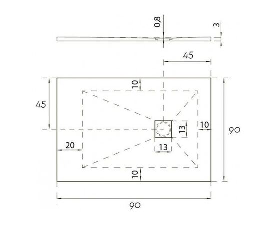 Ats-90x90u-w hidronatur pleasure поддон литьевой 900х900х30мм слив крышка белый камень (242247) в Актобе фото № 4