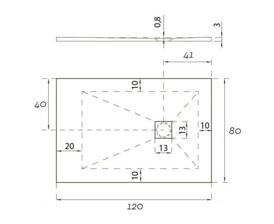 Ts-120x80u-w hidronatur pleasure поддон литьевой 1200х800х30мм слив крышка белый камень (242249) в Актобе фото № 6