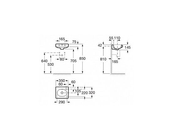 раковина roca meridian compact 327249000 (35 см) в Актобе фото № 2