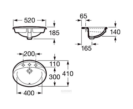 раковина встраиваемая roca rodeo 327866000 52х41 см в Актобе фото № 2