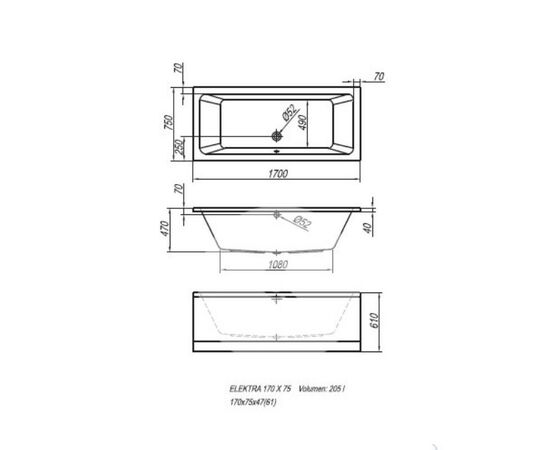 Ванна гидромассажная kolpa-san elektra basis 5260000, 170 х 75 см в Актобе фото № 2