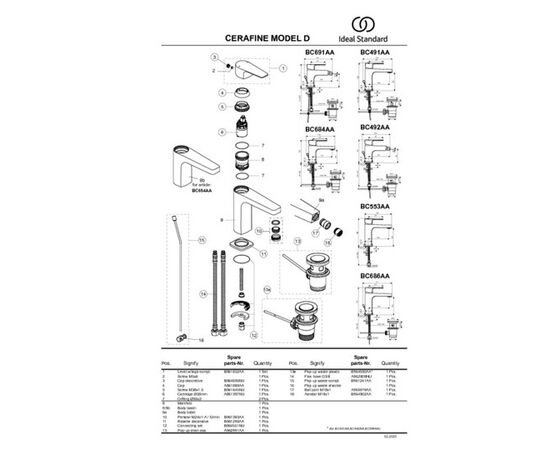 смеситель для раковины ideal standard cerafine d bc684аа в Актобе фото № 4