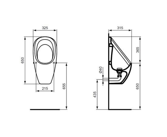 Писсуар ideal standard connect e567501 waterless безводный в Актобе фото № 2