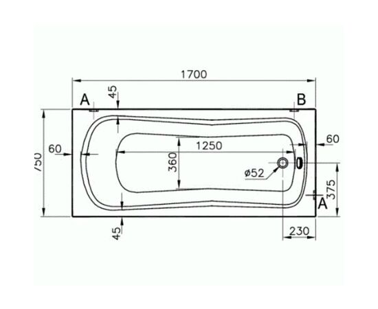 Ванна стальная vitra generic 170x75 2.2mm в Актобе фото № 2