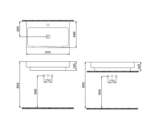 раковина накладная scala bocchi 1078-001-0126 80*48 белый глянец в Актобе фото № 3