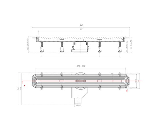 Душевой лоток pestan confluo slim line 13100035 850мм в Актобе фото № 4