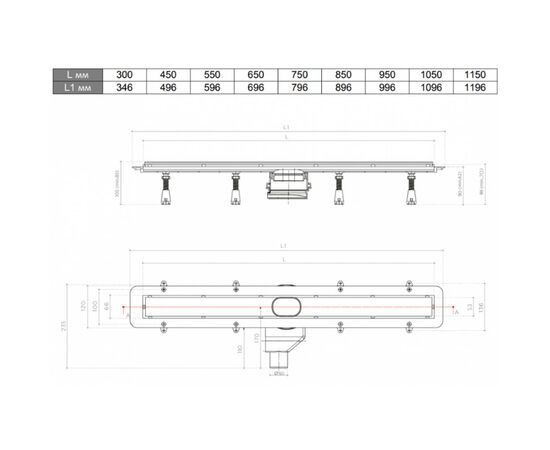 Душевой лоток pestan confluo 13701232  frameless line 750мм в Актобе фото № 2