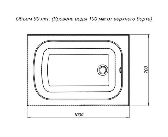 Ванна акриловая aquanet 100x70 seed 216658 с каркасом в Актобе фото № 3