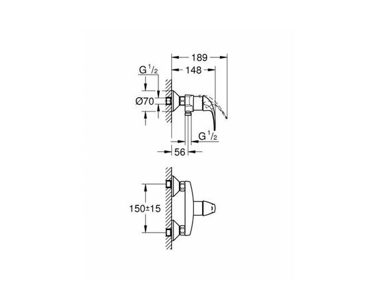 смеситель для душа grohe baucurve 23631000 в Актобе фото № 2