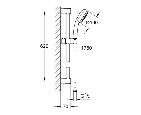 Душевой гарнитур grohe tempesta new cosmopolitan 100 27786002 3 вида струи в Актобе фото № 3