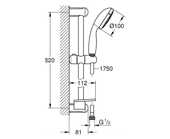 Душевой гарнитур grohe tempesta new 100 27927001 3 вида струи в Актобе фото № 3