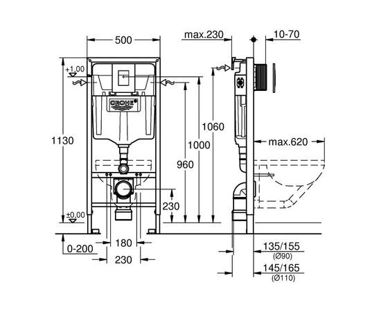 Инсталляция grohe rapid sl 38775001 4в1 для унитаза в Актобе фото № 2