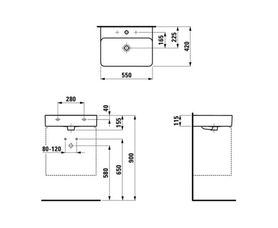 раковина накладная laufen val 8102820001041 55x42см в Актобе фото № 2