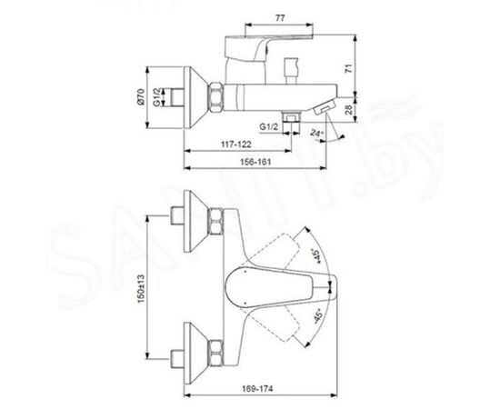 Набор смесителей для ванны ideal standard esla bc264aa в Актобе фото № 3