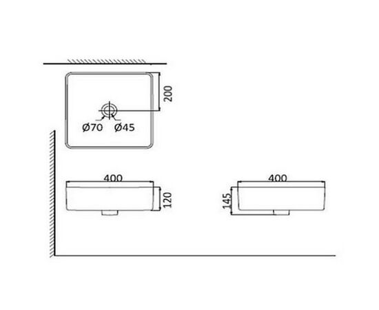 Накладная раковина creo pau pu3400 hda054 40 см нано белая в Актобе фото № 2