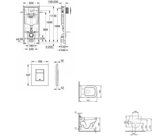 Подвесной унитаз bocchi scala speciale с инсталляцией grohe rapid sl в Актобе фото № 2