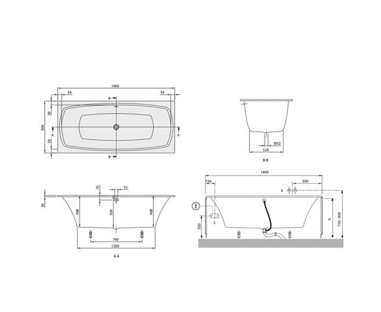 Ванна квариловая villeroy&boch 180x80 my art duo ubq180mya2v-01 с ножками в Актобе фото № 3