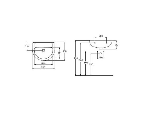 раковина подвесная ideal standard ecco w434001 55 см в Актобе фото № 2