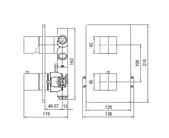 термостат для душа bossini cube z00061.073, черный матовый в Актобе фото № 2