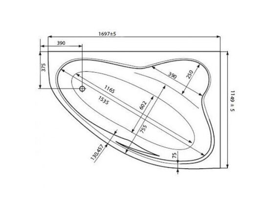 Акриловая ванна roca luna 170x115 zru9302912 r в Актобе фото № 2