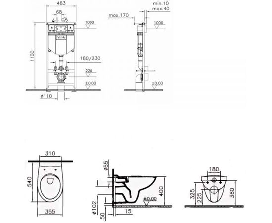 Комплект vitra spinflush: 9842b003-7206 с инсталляцией uno в Актобе фото № 3