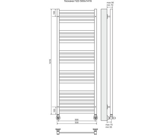 Водяной полотенцесушитель терминус тоскана п23 500х1416 в Актобе фото № 2