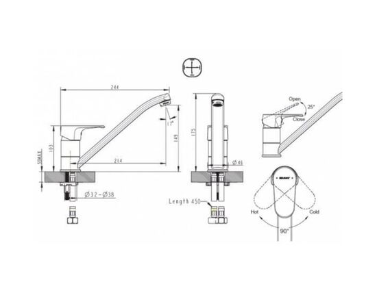 Cмеситель для кухни bravat alfa f7120178cp-2 в Актобе фото № 2