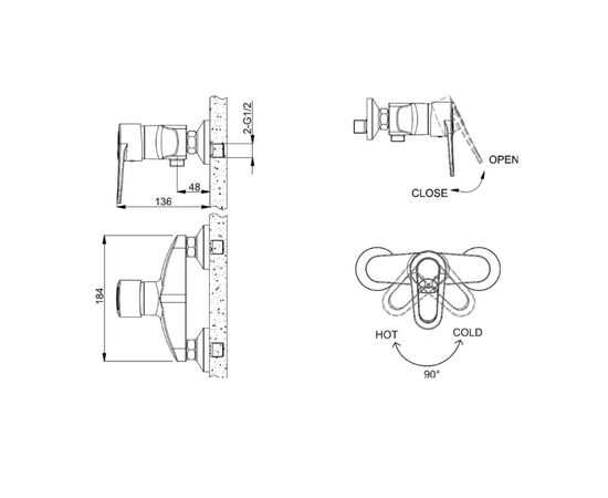 смеситель для душа bravat loop f9124182cp-01-rus в Актобе фото № 2