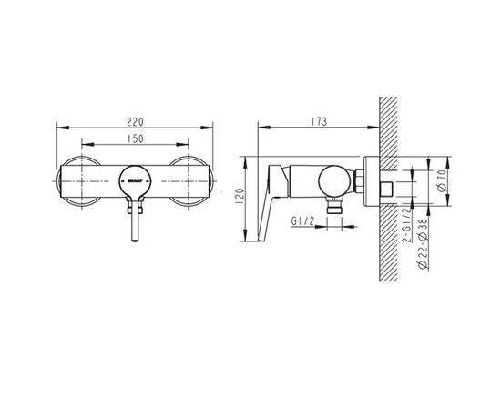 смеситель для душа bravat palace f9172217cp-01-rus в Актобе фото № 2