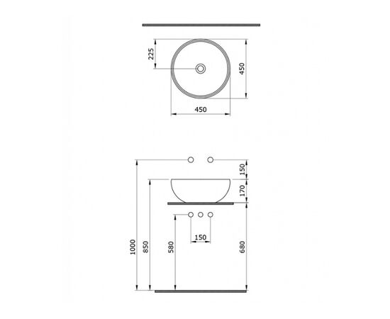 раковина накладная bocchi venezia 1119-029-0125 45x45 см голубая матовая в Актобе фото № 3