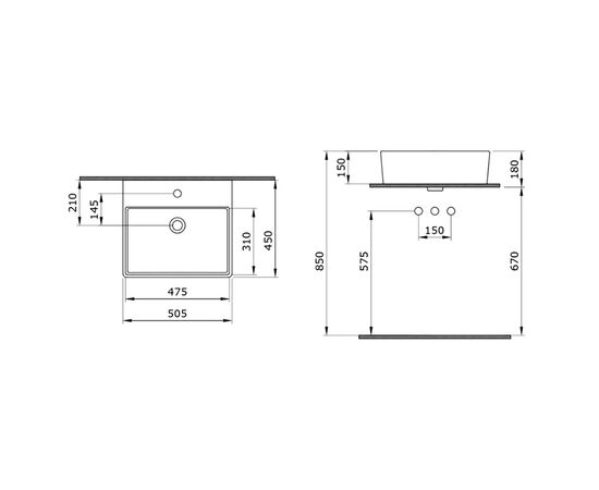 раковина накладная bocchi milano 1216-020-0126 50 см антрацит матовый в Актобе фото № 3